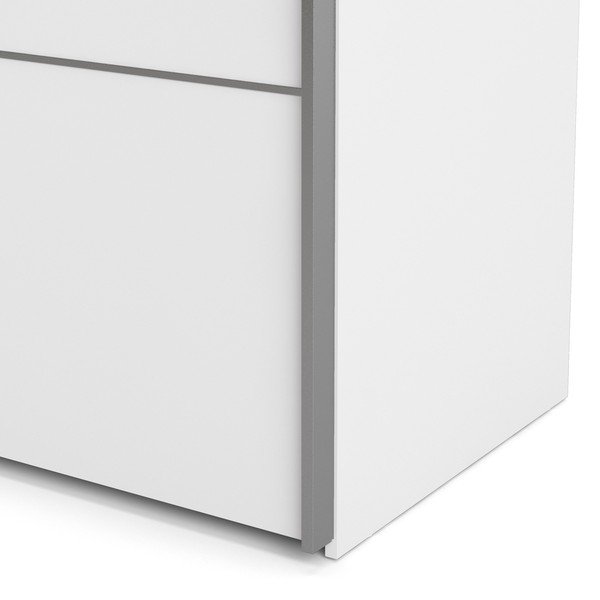 Verona fehér ruhásszekrény tolóajtókkal, 182 x 202 cm - Tvilum-image-1