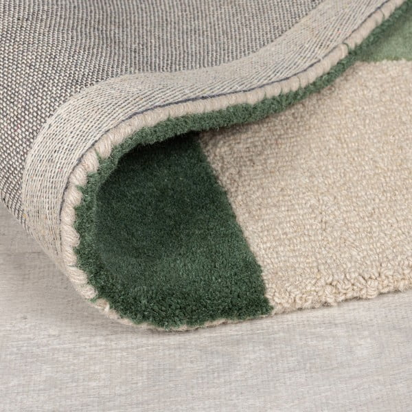 Zöld kézi szövésű gyapjú szőnyeg 120x170 cm Glow Green & Blue – Flair Rugs-image-3