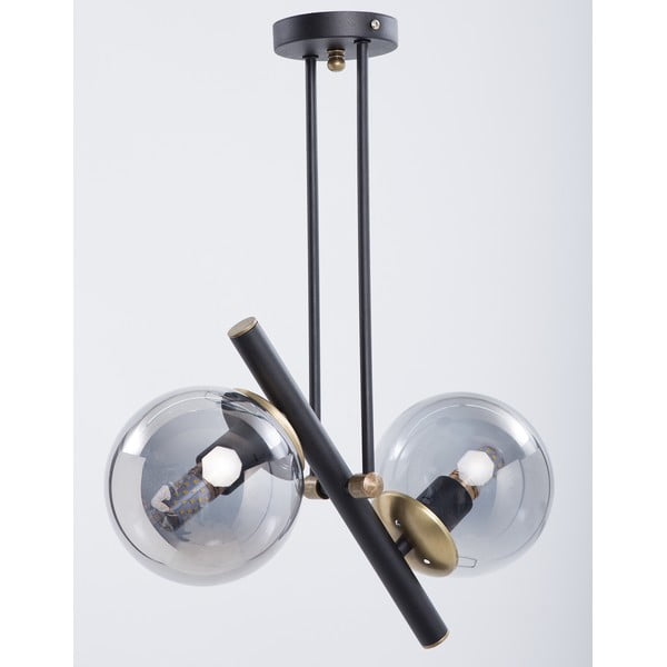 Fekete mennyezeti lámpa üveg búrával ø 15 cm Libra – Squid Lighting-image-2