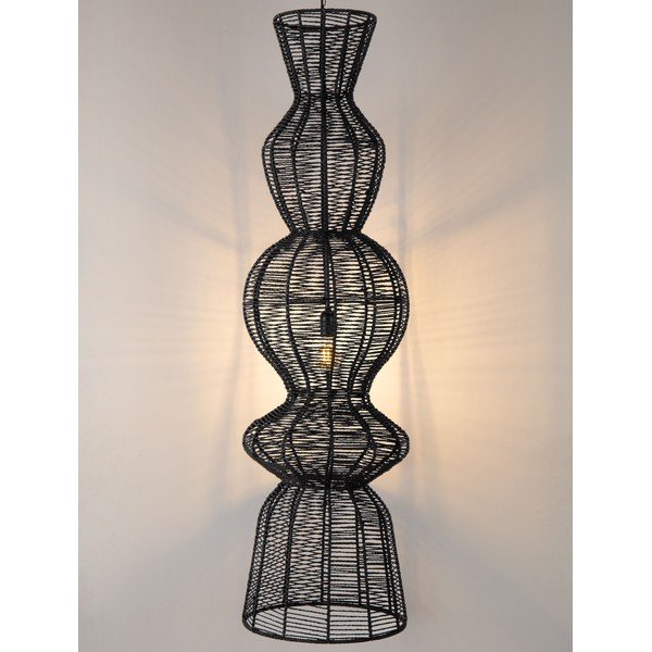 Matt fekete kötél függőlámpa ø 38 cm Breena – Nova Luce-image-1