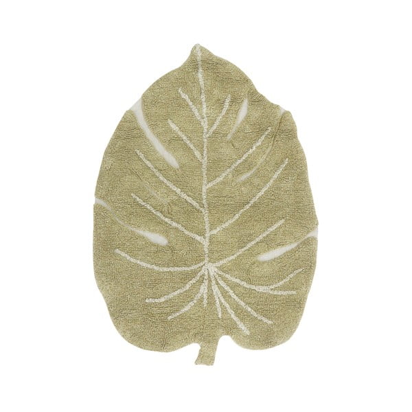 Khaki mosható-kézi szövésű pamut gyerek szőnyeg 75x100 cm Mini Monstera Olive – Lorena Canals