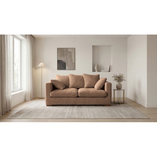 Világosbarna kordbársony kanapé 175 cm Comfy – Scandic-image-4
