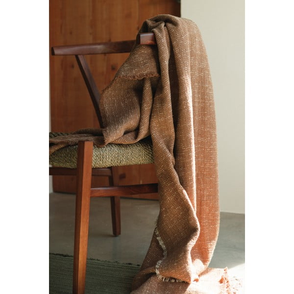 Okkersárga pamut takaró 130x180 cm Handloom – Lorena Canals-image-1