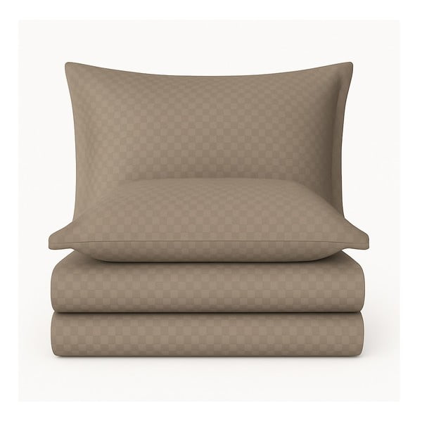 Barna kétszemélyes-hosszabbított renforcé pamut ágyneműhuzat 240x220 cm Checkered – Mila Home Luxury