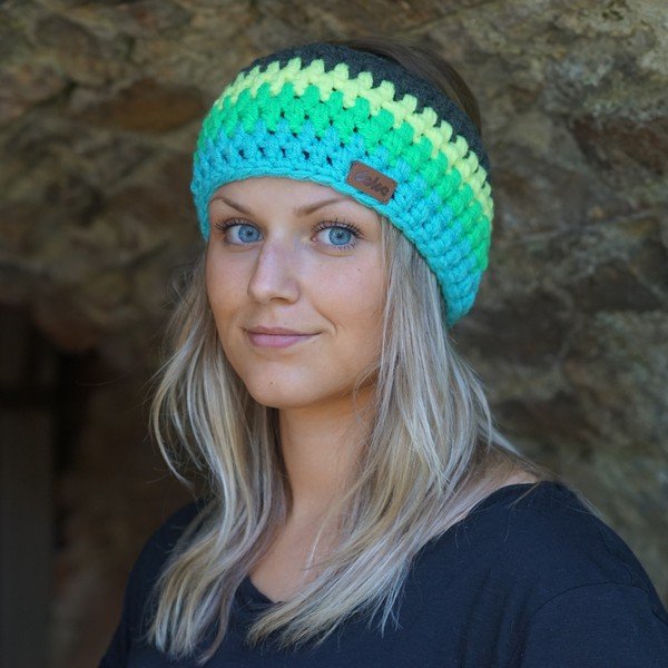 Stripes blue kézzel horgolt fejpánt - DOKE-image-3