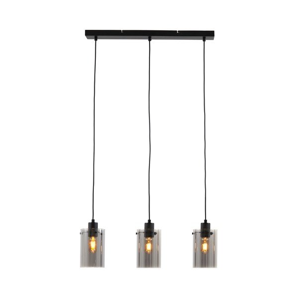 Fekete mennyezeti lámpa üveg búrával 65x12 cm Vancouver – Light & Living