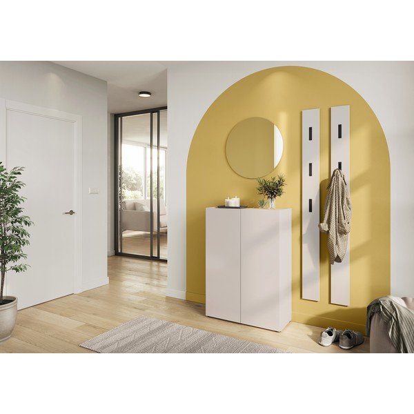 Krémszínű szekrény tölgyfa dekorral 74x105x33 cm Alviano – Germania-image-4