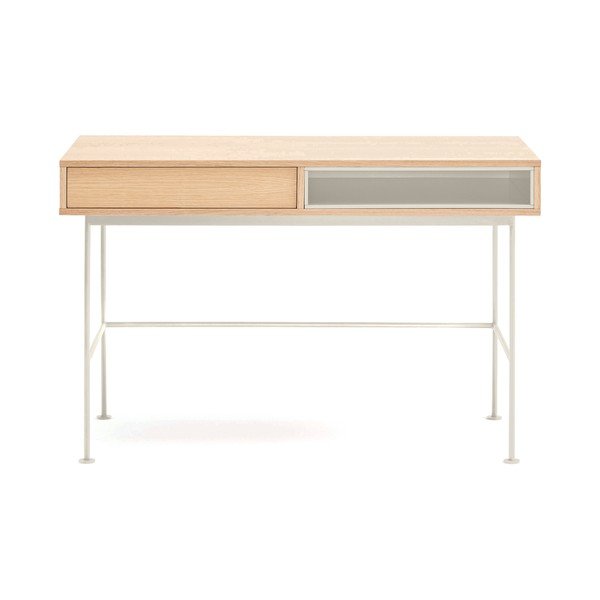 Íróasztal tölgyfa dekoros asztallappal 60x120 cm Yoko – Teulat