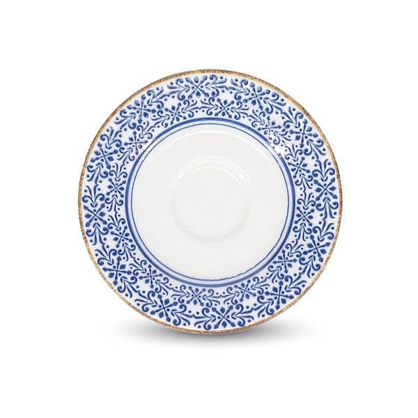 Fehér-kék porcelán csészealj ø 14 cm Azul – BonBistro