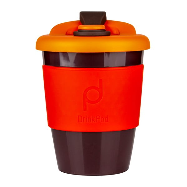 Kofein narancssárga-barna utazó kávésbögre, 340 ml - Drink Pot
