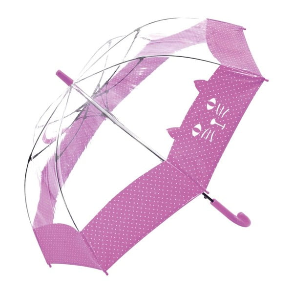 Birdcage Chat átlátszó gyerek esernyő rózsaszín részletekkel, ⌀ 74 cm