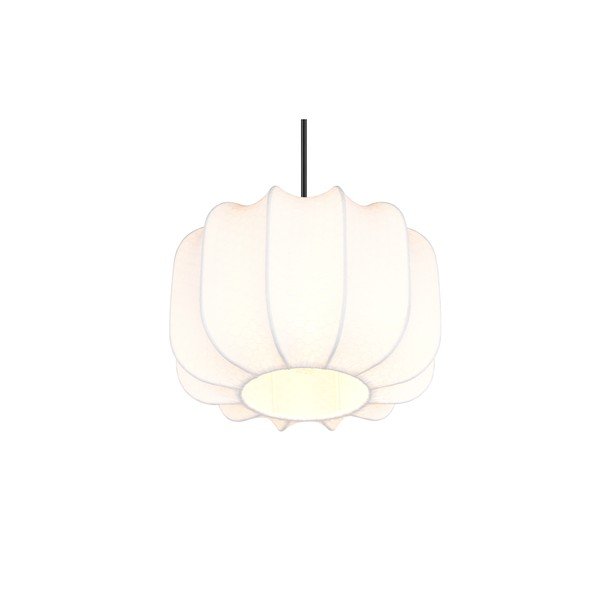 Fehér fém függőlámpa textil búrával ø 25 cm Madleine – Reality-image-4