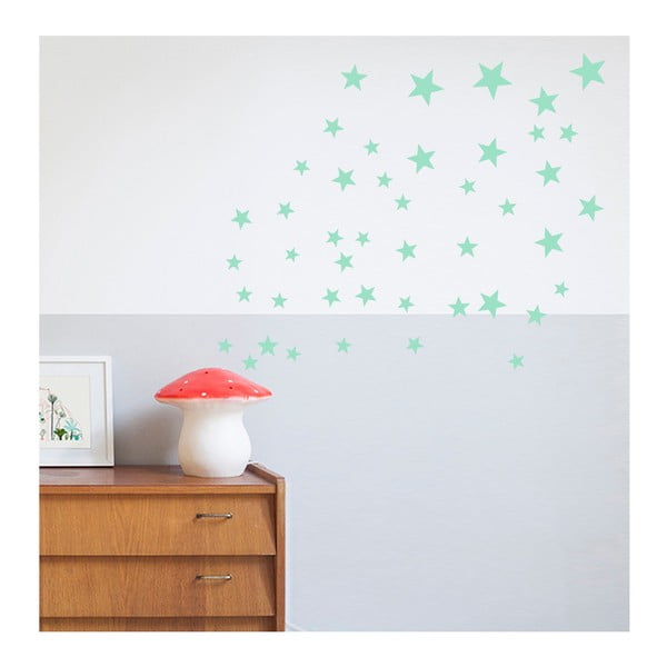 Stars mentol színű falmatricák - Art for Kids