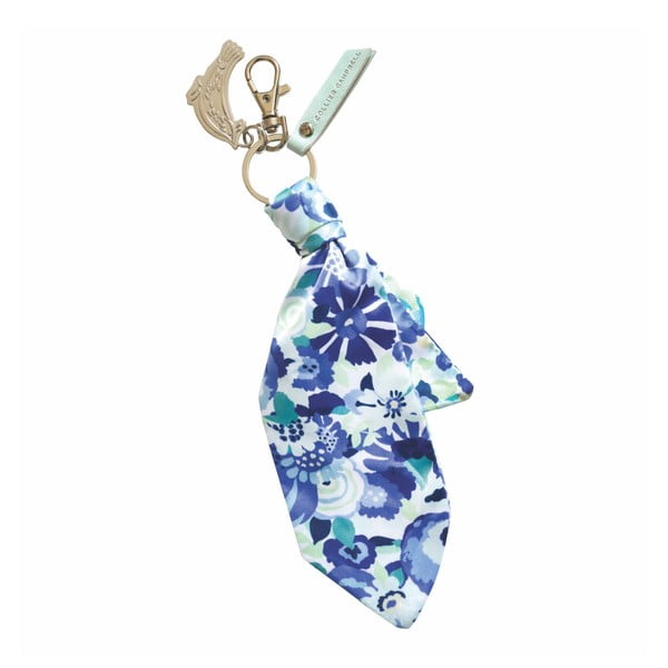 Bleu Floral szövet kulcstartó - Portico Designs