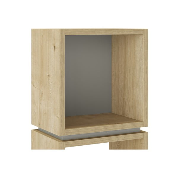 Zöld-natúr színű könyvespolc tölgyfa dekorral 32x133 cm Lofty – Marckeric-image-3