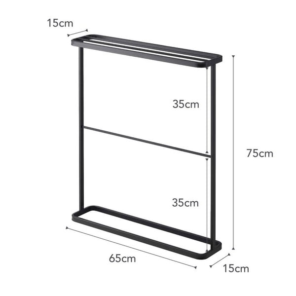 Tower fekete törölközőtartó állvány - YAMAZAKI-image-2