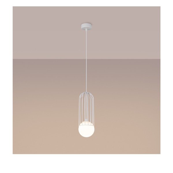 Fehér függőlámpa üveg búrával Belinda – Sollux-image-2