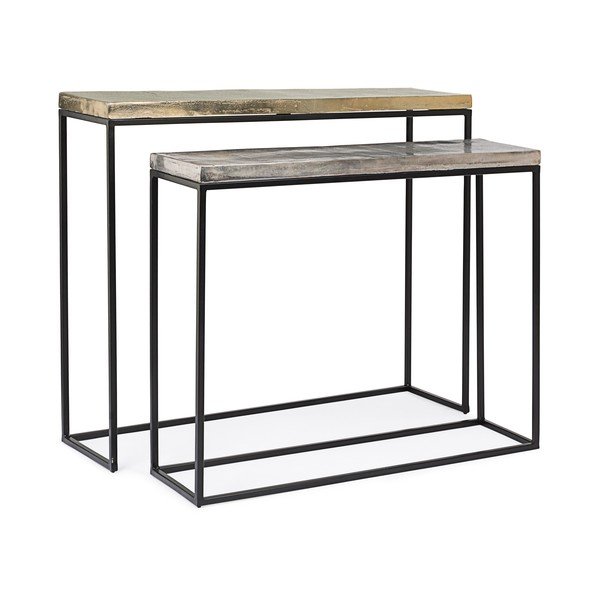 Fém konzolasztal szett 2 db-os 29x99 cm Amira – Bizzotto
