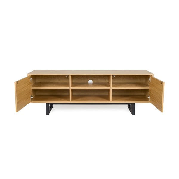 Camden Herringbone TV-állvány tölgyfa dekorral - Woodman-image-3