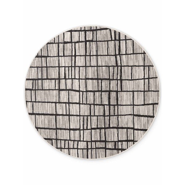 Fekete-krémszínű kerek kültéri-beltéri szőnyeg ø 200 cm Haringey Crouch – Ted Baker