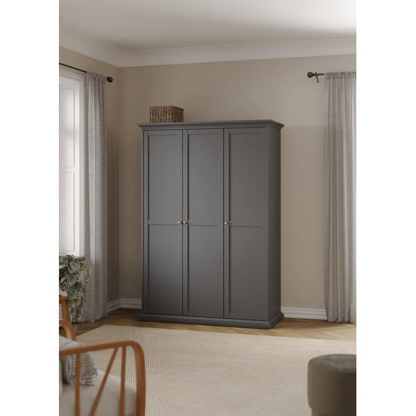 Szürke ruhásszekrény 139x201 cm Paris – Tvilum-image-1