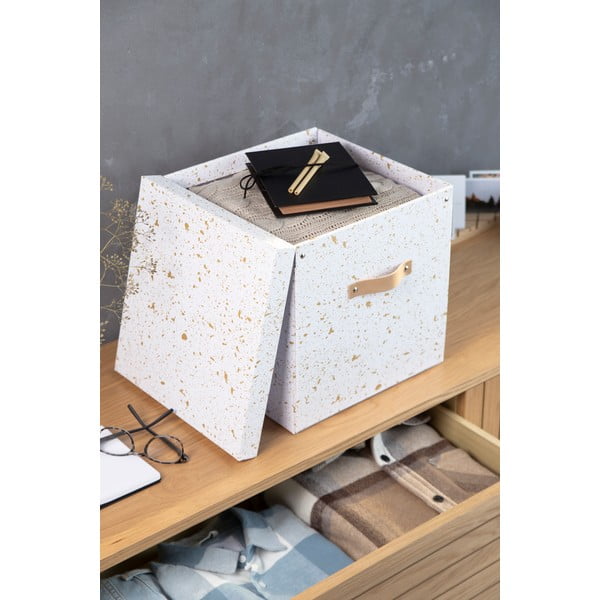 Logan aranyszínű-fehér tárolódoboz - Bigso Box of Sweden-image-1