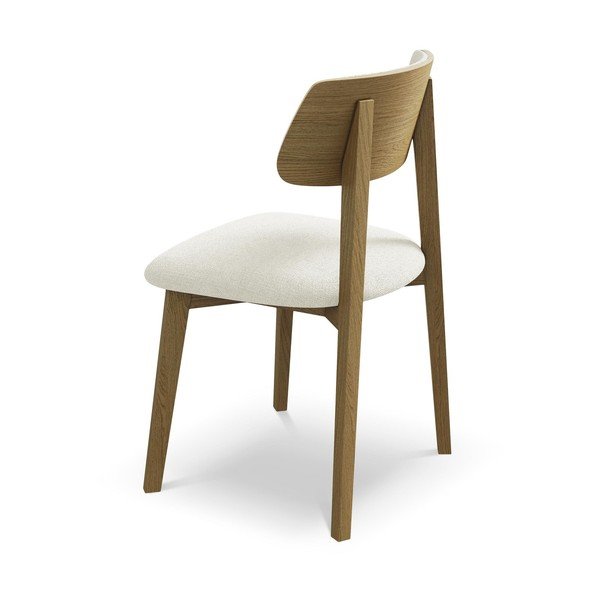 Krémszínű tömörfa étkezőszék Niu – Makamii-image-3