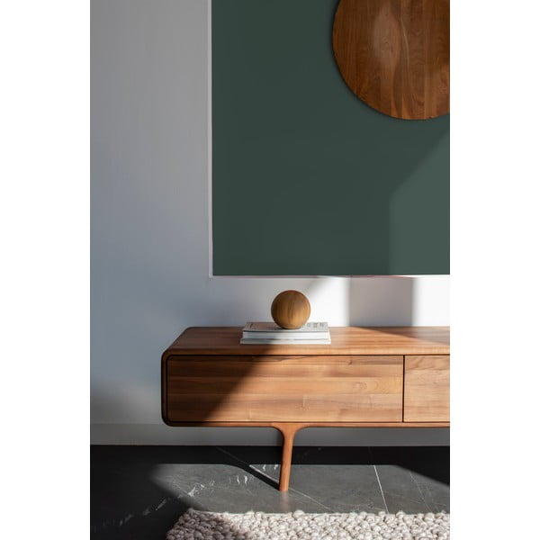 Barna diófa TV-állvány 220x45x45 cm Fawn – Gazzda-image-3