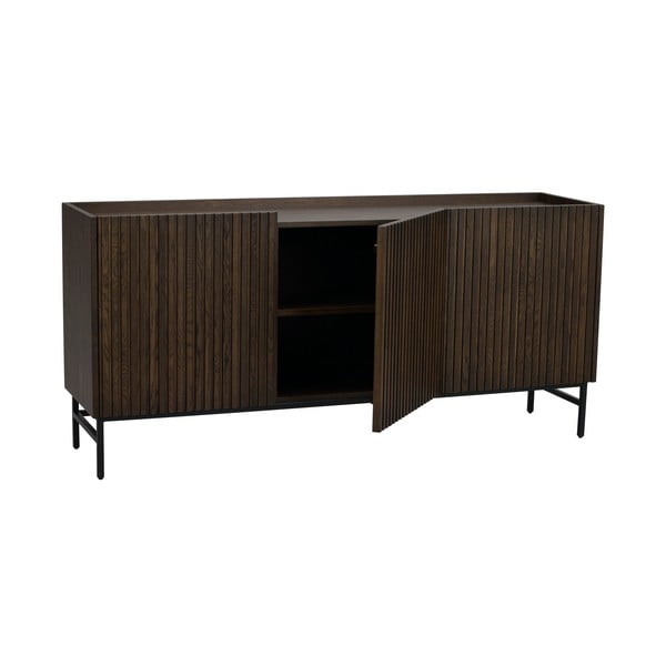 Sötétbarna tölgyfa alacsony komód 160x75 cm Halifax - Rowico-image-4