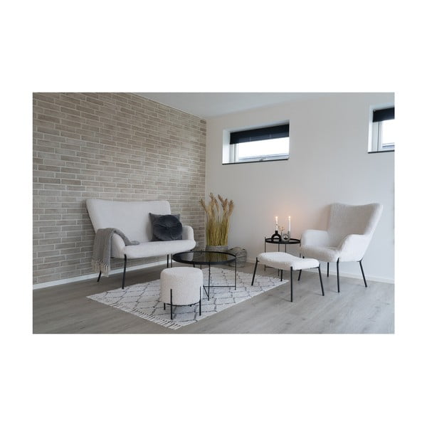 Fehér buklé kanapé 128 cm Glasgow – House Nordic-image-4