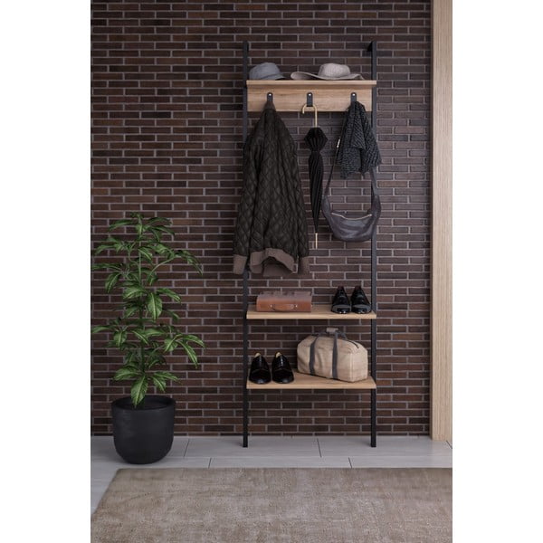 Fekete előszoba bútor újrahasznosított fából Nina - Kalune Design-image-1