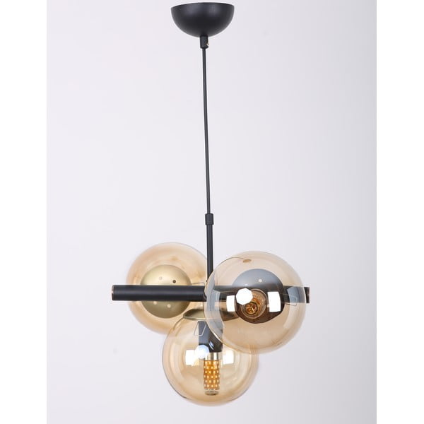 Sárga-fekete függőlámpa üveg búrával ø 15 cm Cascade – Squid Lighting-image-2