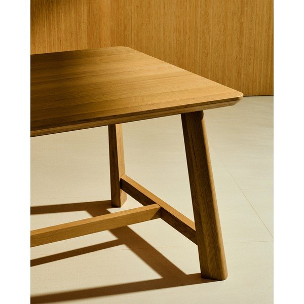 Étkezőasztal tölgyfa dekoros asztallappal 100x220 cm Idun – Kave Home-image-3