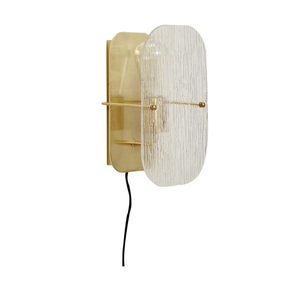 Sárgaréz színű konnektorhoz csatlakoztatható fali lámpa Ruffle – Hübsch