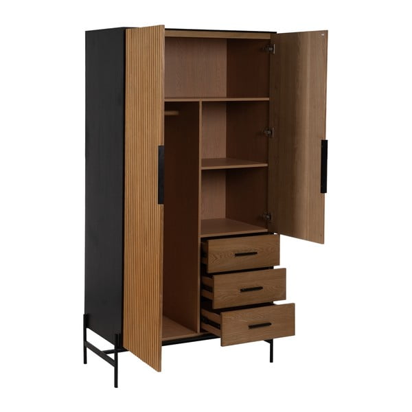 Natúr színű ruhásszekrény kőrisfa dekorral 104x203 cm – Ixia-image-2