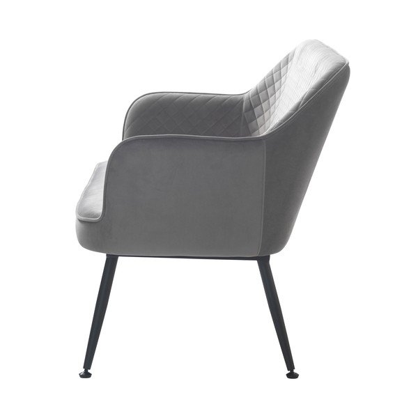 Világosszürke bársony kanapé 129 cm Berrie – Unique Furniture-image-3