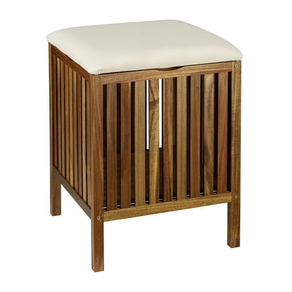 Sötét natúr színű fa szennyeskosár 38 l Fondi – Wenko