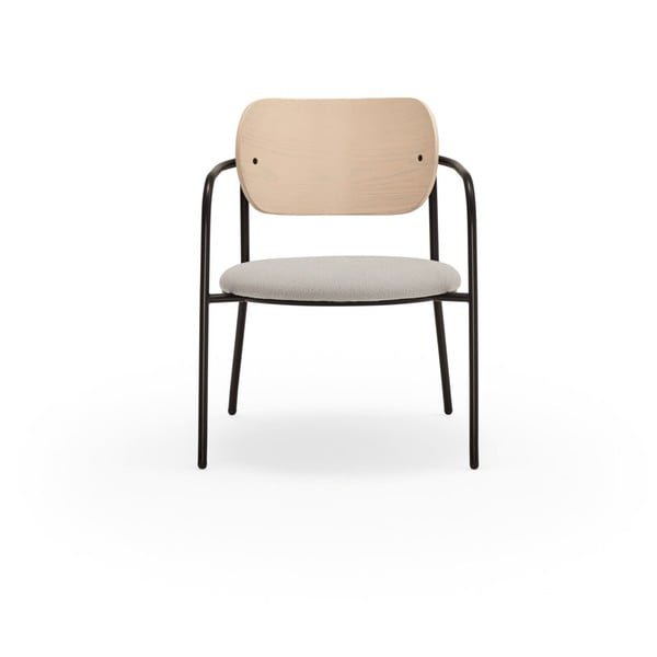 Világosszürke fotel kőrisfa dekorral Eclipse - Teulat-image-2