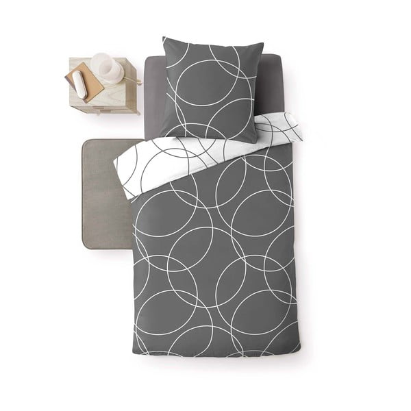 Szürke egyszemélyes mikroszálas ágyneműhuzat 140x200 cm Elton – douceur d'intérieur-image-2