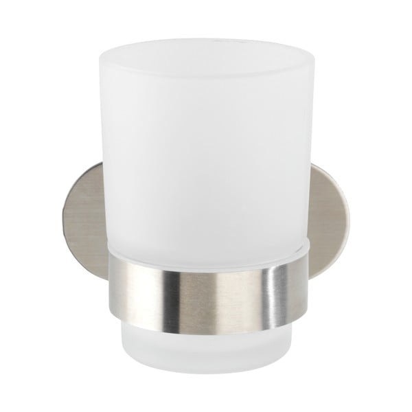 Matt ezüstszínű öntapadós üveg fogkefetartó pohár Orea – Wenko-image-3