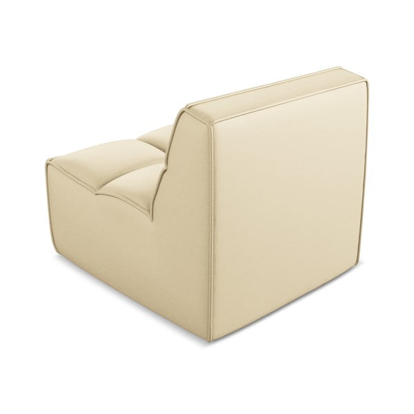 Krémszínű bőrutánzat kanapé modul Kalai – Makamii-image-3