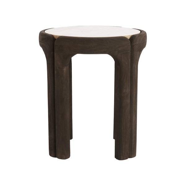 Kerek tárolóasztal kő asztallappal ø 45 cm Ali – Light & Living-image-2