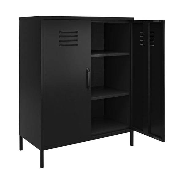 Fekete fém szekrény 40x102x80 cm Mission District – Støraa-image-4