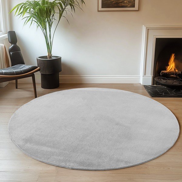 Világosszürke mosható kerek szőnyeg ø 160 cm Joy – Ayyildiz Carpets-image-1