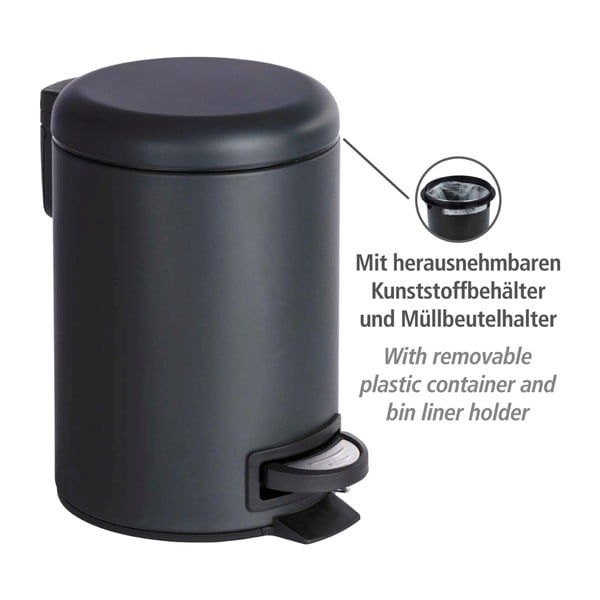 Leman fekete szemetes, 3 l - Wenko-image-4