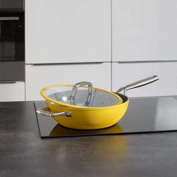 Wok serpenyő fedővel-kerámia felülettel ø 28 cm Meda 3.0 – FABINI-image-1