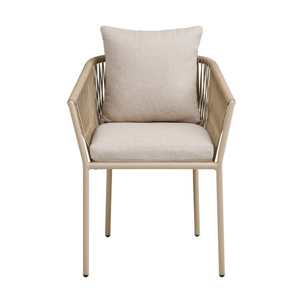 Bézs fém-párnázott kerti szék Salerno – House Nordic-image-2