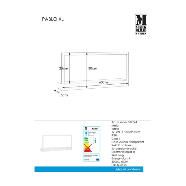 Pablo fehér fali lámpa - Markslöjd-image-2