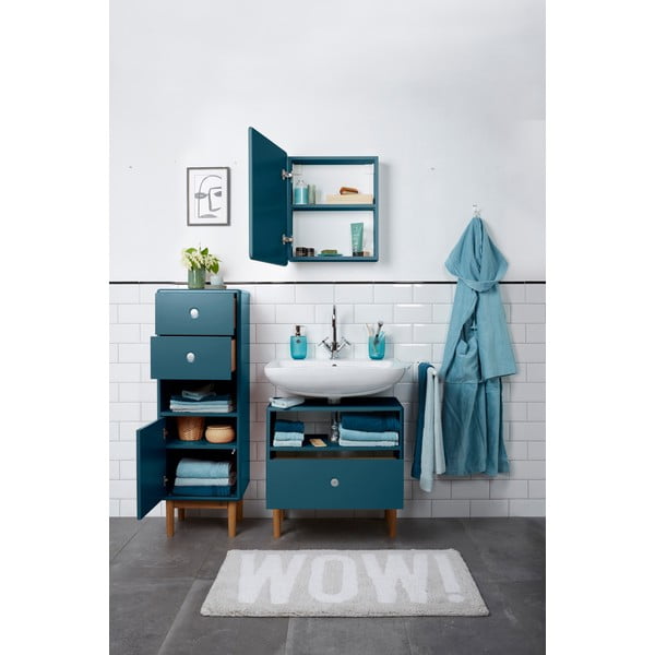 Petróleumkék magas-fali fürdőszoba szekrény 40x100 cm Color Bath – Tom Tailor-image-3