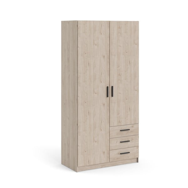 Natúr színű ruhásszekrény tölgyfa dekorral 99x200 cm Sprint – Tvilum-image-3